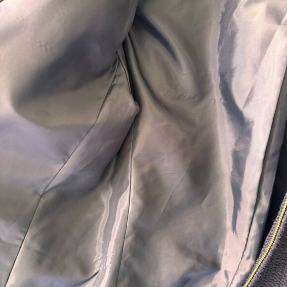 Talbots Cropped Zippered Collarless Blazer Navy - Picture 3 of 11